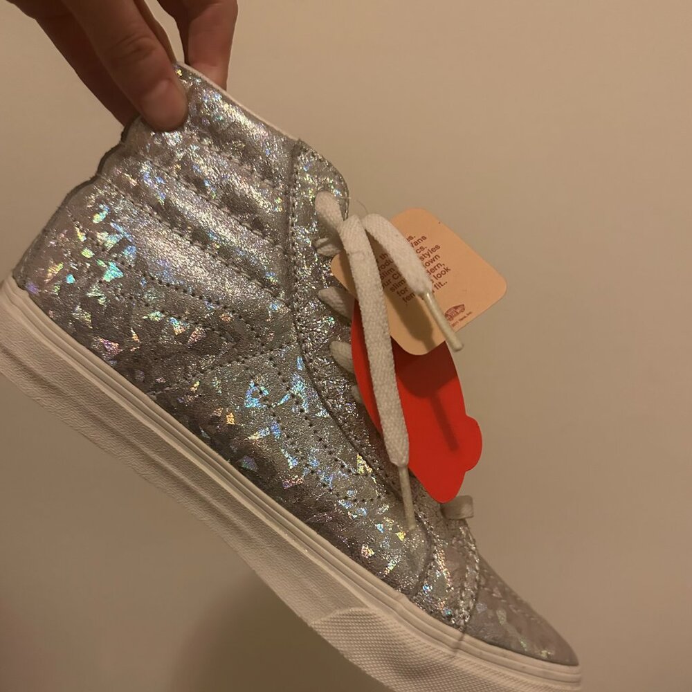 Vans HOLOGRAM Silver SK8-Hi Slim Women's Sneakers Size 8 New with Tags Mens 6.5 - Picture 9 of 9